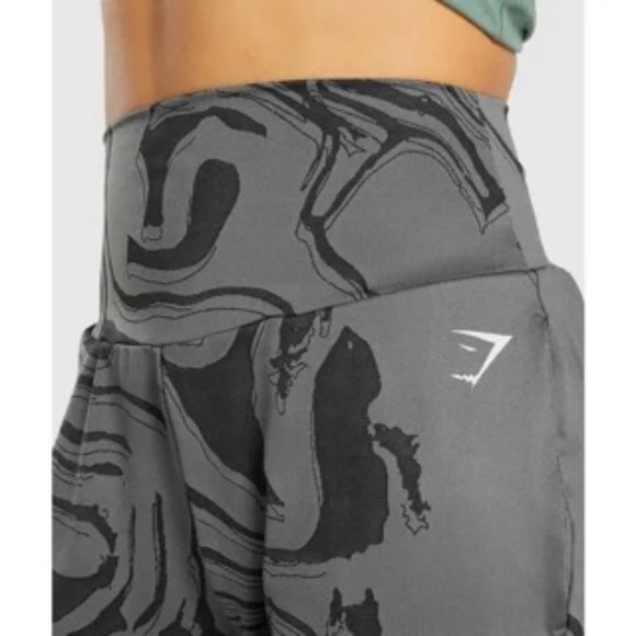 Gymshark GS Power Bottoms Black Gray Swirl High Waisted Pants Women's Medium M - Picture 4 of 12